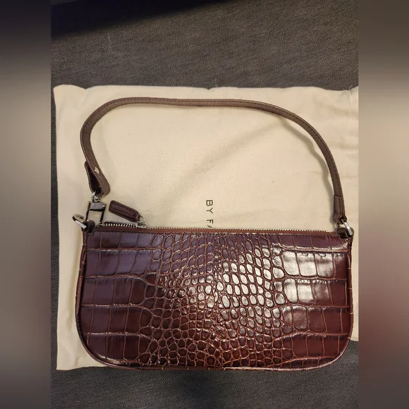 By Far RACHEL NUTELLA CROCO EMBOSSED LEATHER NWT - Picture 14 of 14